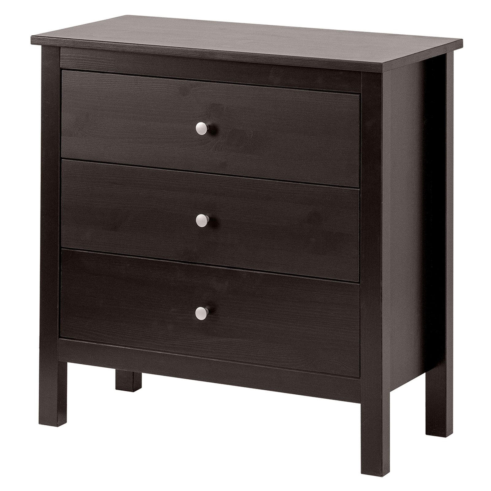 KOMMODE Massivholz 37/75/75 cm - Schwarz, Holz (75/75/37cm) - hagge home