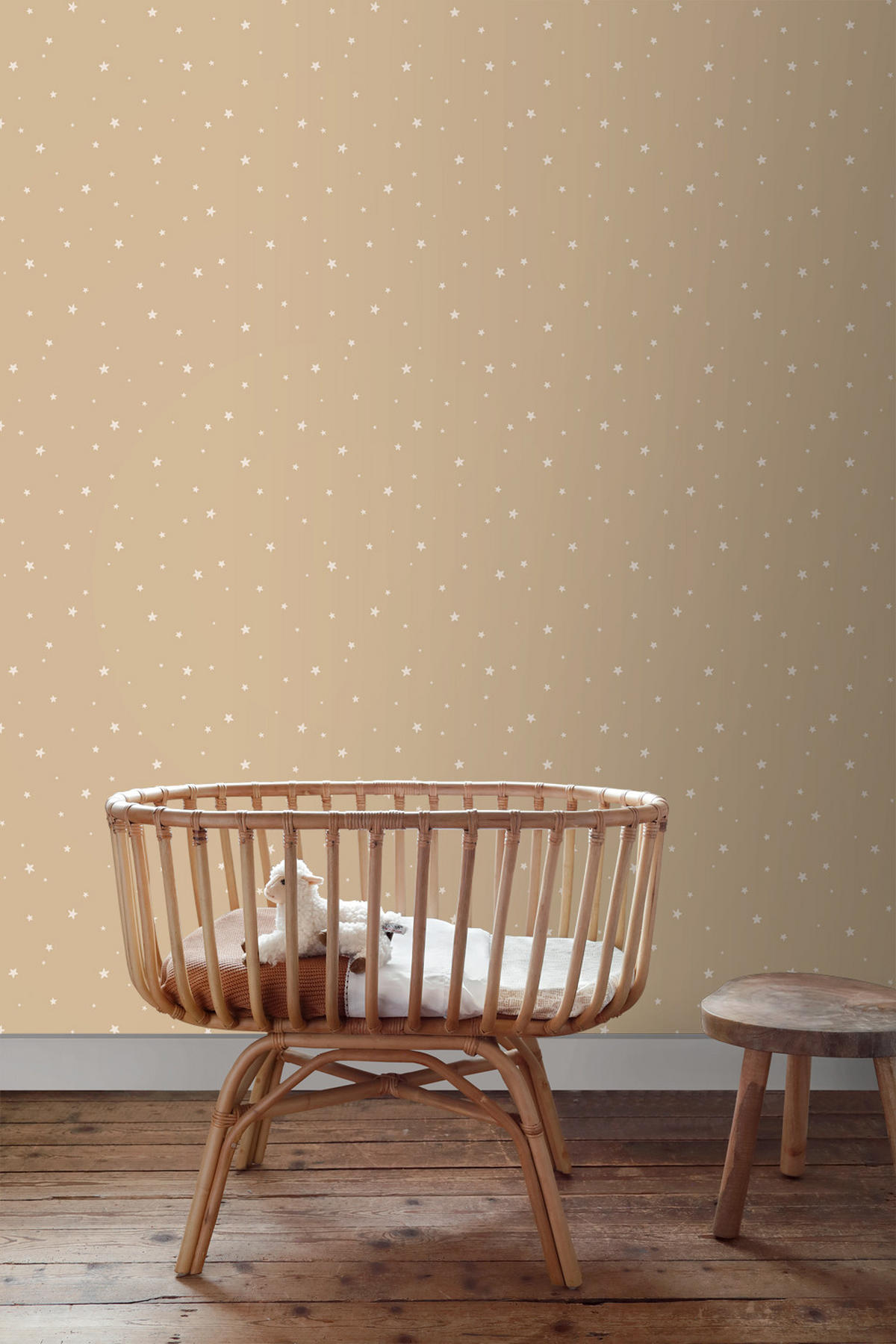 TAPETE kleine Sterne 53 cm x 10.05 m - Beige, Papier (53/0.1cm) - ESTAhome