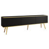 TV-LOWBOARD Oro II mit Füße - Goldfarben/Schwarz, Holzwerkstoff/Metall (175/53/32cm) - MIRJAN24