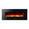 ELEKTROKAMIN Schwarz Wandmodell mit Heizung 1600 W - Schwarz, Glas (128/63/13cm) - Purline
