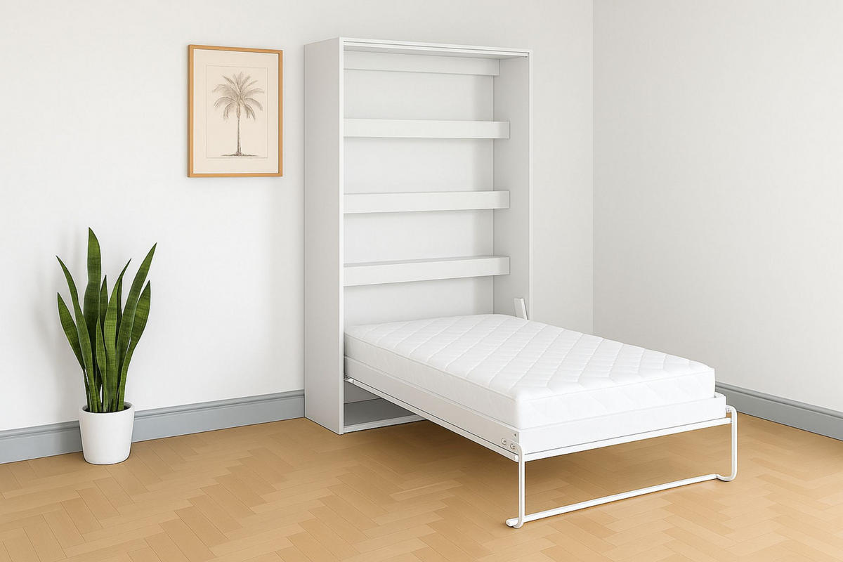 SCHRANKBETT Perfekt 120x200 Ein Vertikales Das Design Und Funktionalität Vereint Mit Matratze Weiß - Weiß, Holz (160/200cm) - Kaiser Möbel
