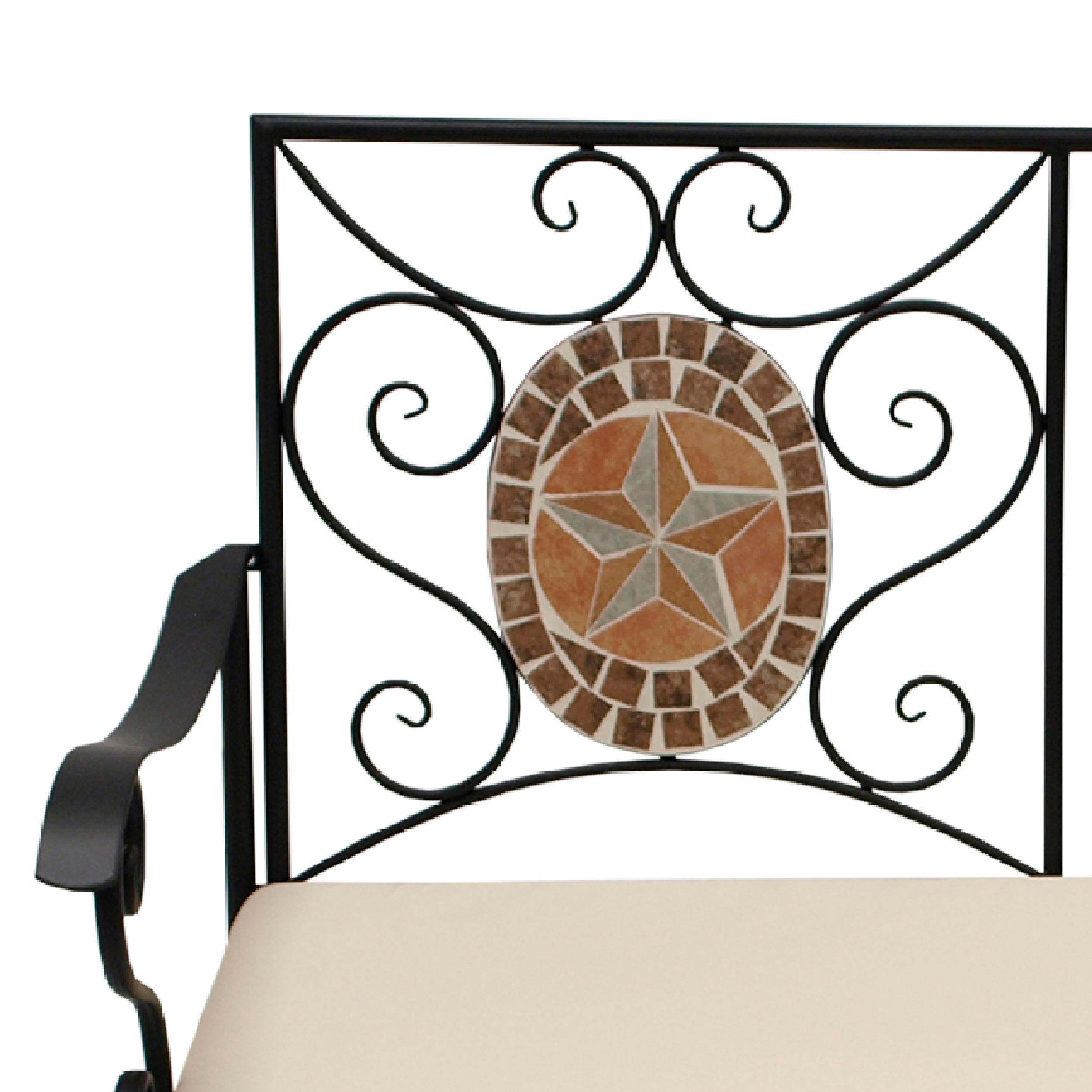 GARTENBANK Barnsley - 2-sitzer Sitzbank aus schwarz pulverbeschichtetem Eisen - Schwarz, Metall (116/90/56cm) - TPFGarden