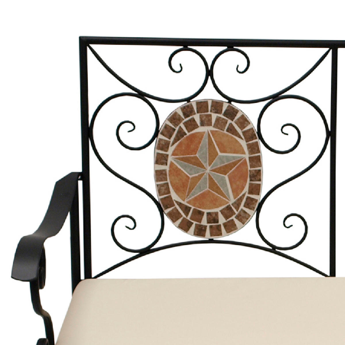 GARTENBANK Barnsley - 2-sitzer Sitzbank aus schwarz pulverbeschichtetem Eisen - Schwarz, Metall (116/90/56cm) - TPFGarden