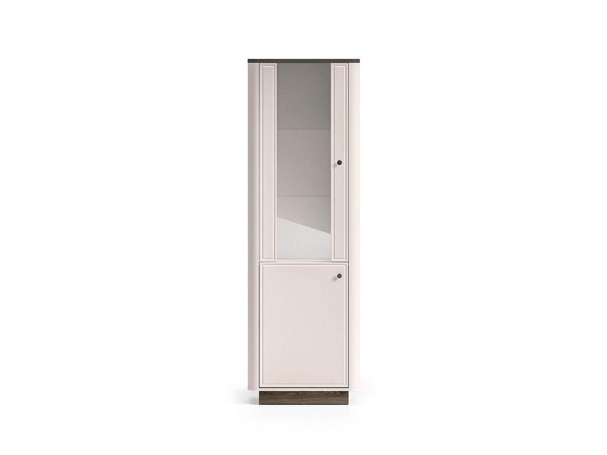 VITRINE – 65 cm – Vilavio – Kaschmir / Eichefarben - Kaschmir/Eichefarben, Holzwerkstoff (65/200/40cm) - hi-markt