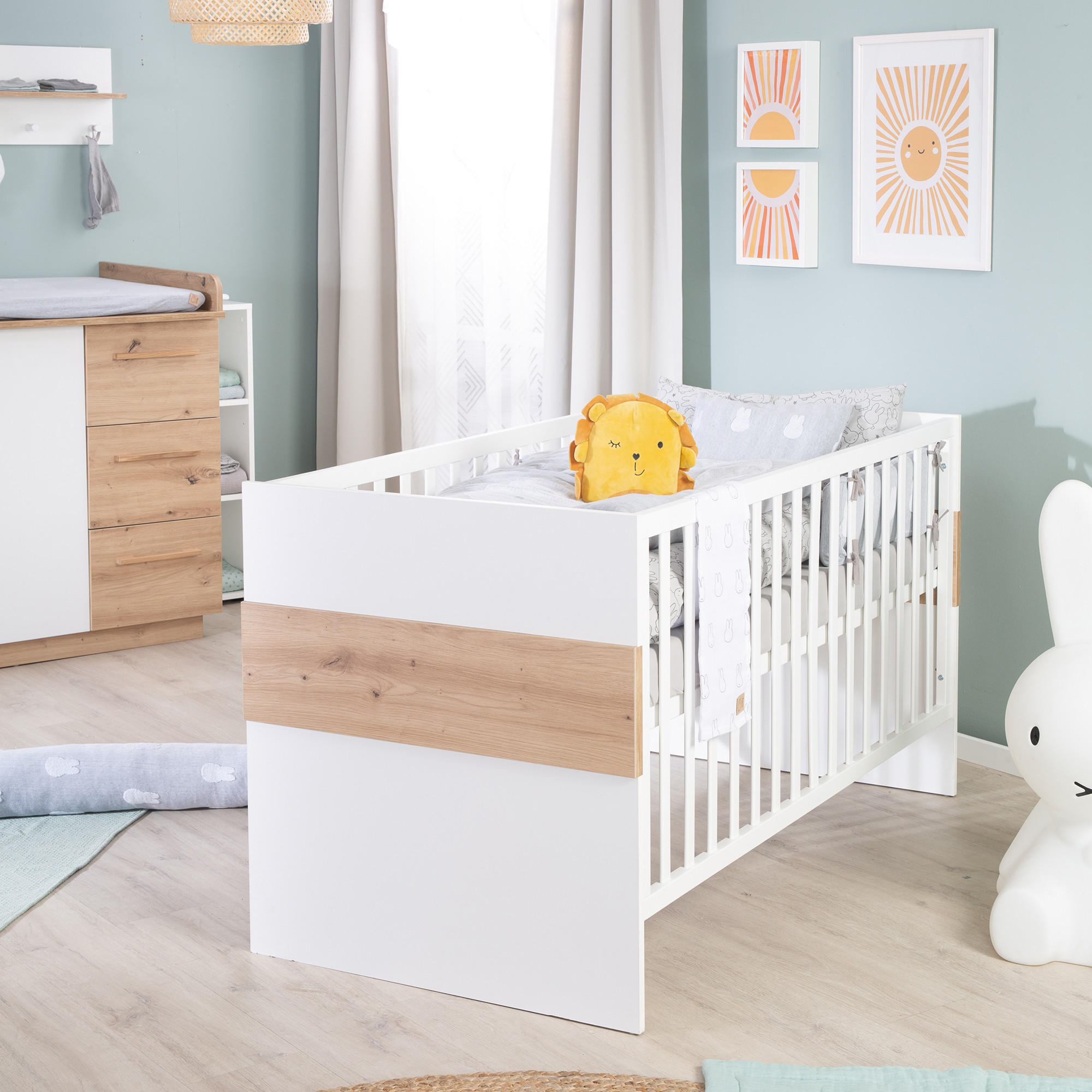 BABYBETT Lion 70 x 140 cm - Weiß, Holzwerkstoff (70/140cm) - Roba