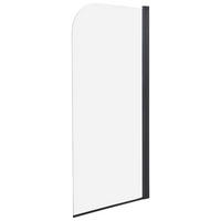 NÁSTAVEC NA VANU 140/70 cm Černý Lapan - průhledná, sklo (70/140cm) - Beliani