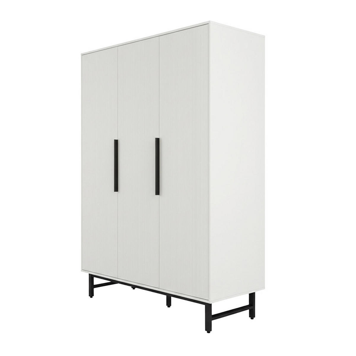 KLEIDERSCHRANK NYLA - Weiß, 150 x 200 cm - Weiß, Holzwerkstoff (150/200/60cm) - Home Deluxe