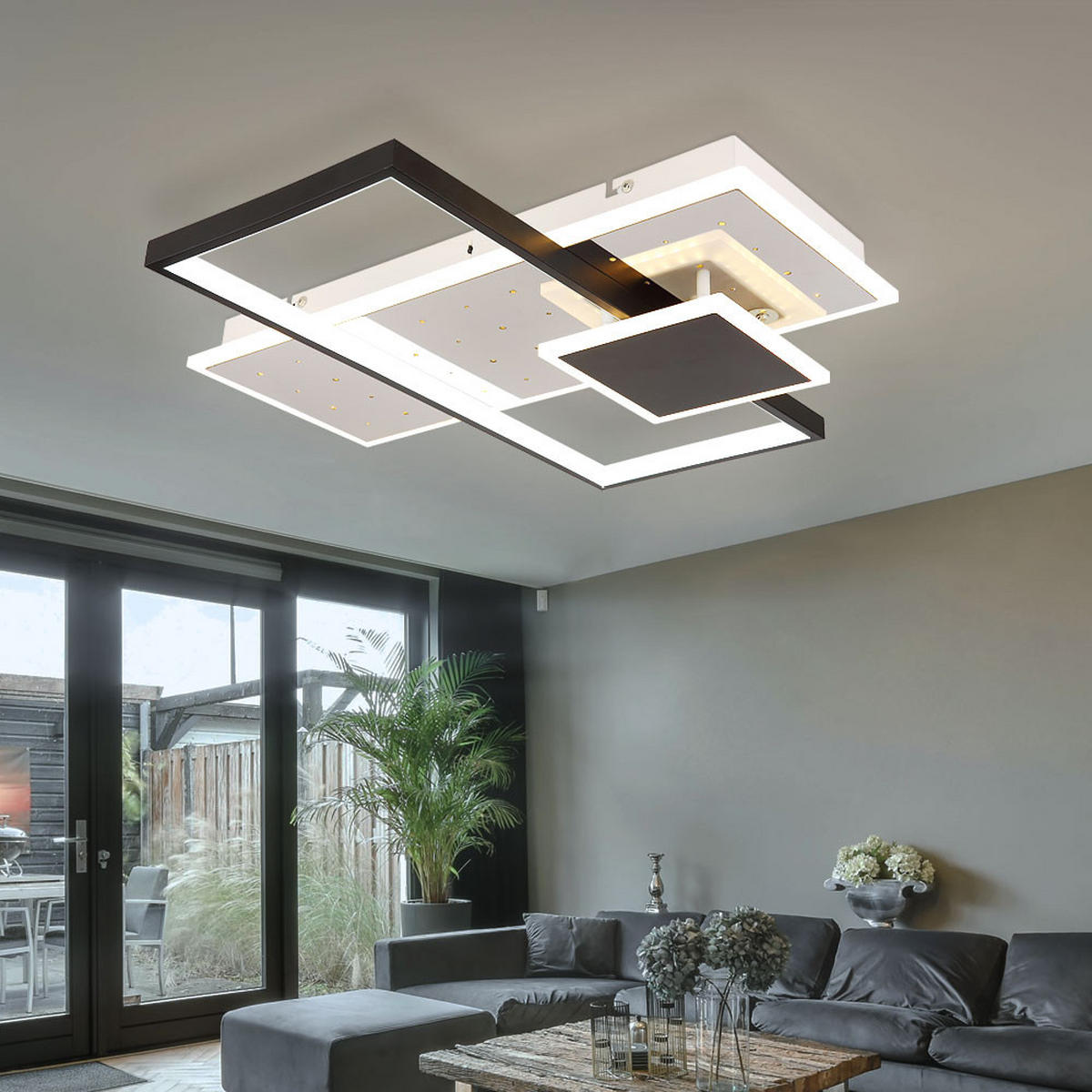 LED DECKENLEUCHTE Dabby Weiß - Weiß, Metall (50/50/7.2cm) - Globo Lighting