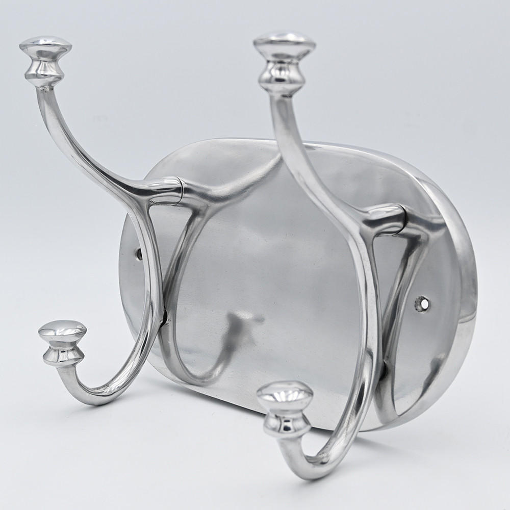 WANDGARDEROBE HOOK 24x14x27 cm, Metall, silber - Silberfarben, Metall (14/24/27cm) - Light & Living