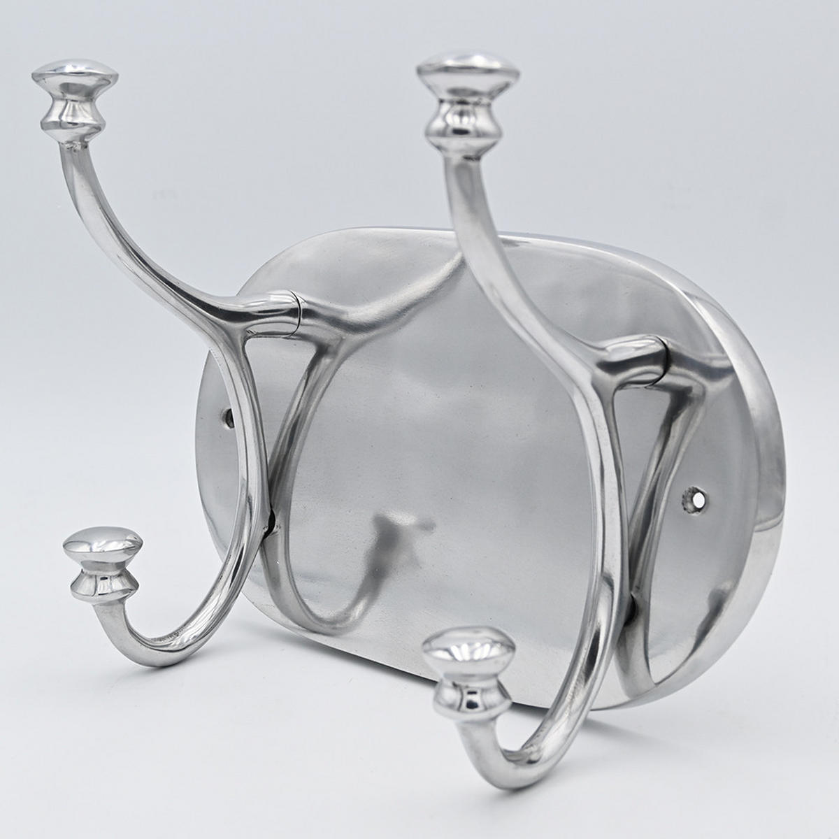 WANDGARDEROBE HOOK 24x14x27 cm, Metall, silber - Silberfarben, Metall (14/24/27cm) - Light & Living