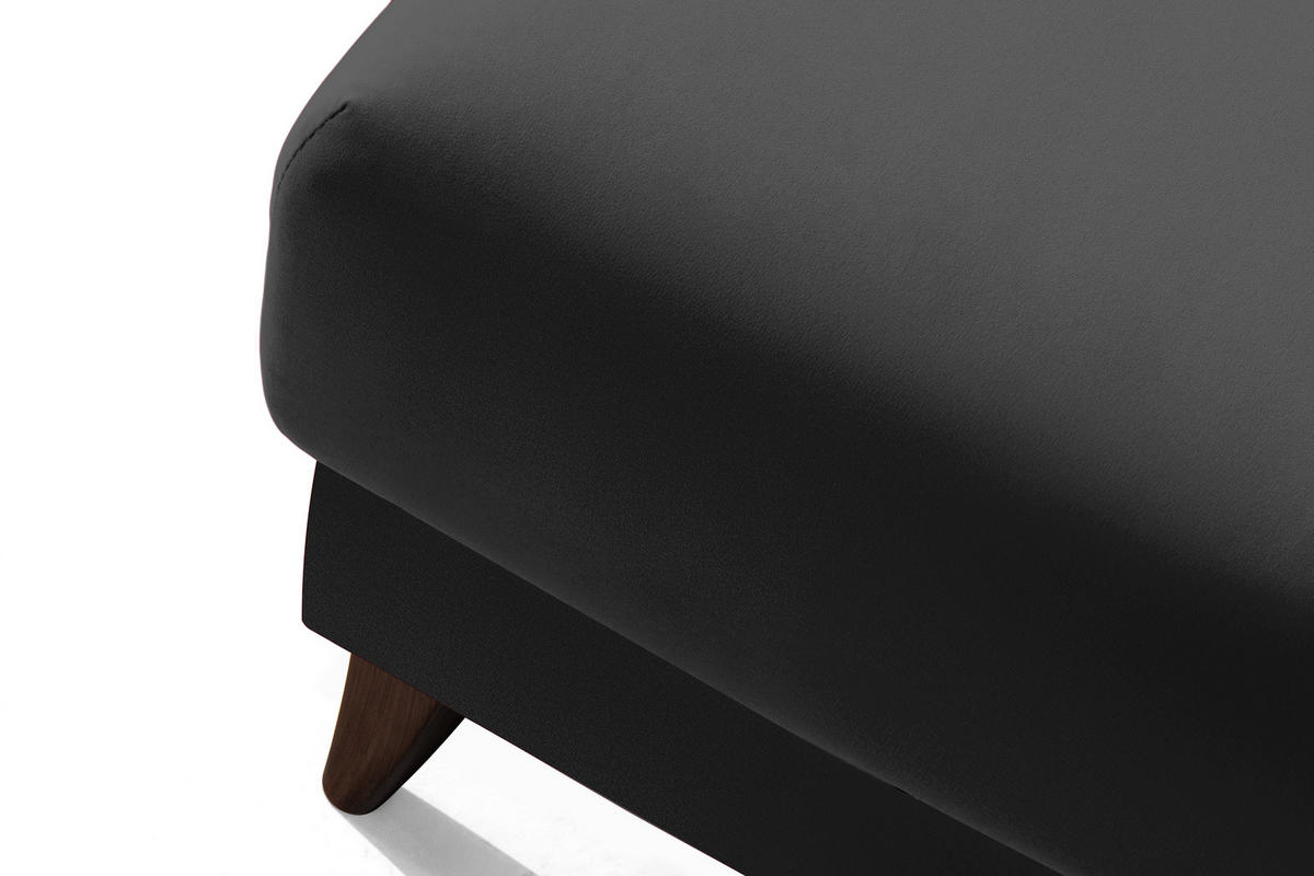 HOCKER GUSTAVO Fußstütze, Velours, Anthrazit - Anthrazit, Holz/Holzwerkstoff (53/49/53cm) - KONSIMO®
