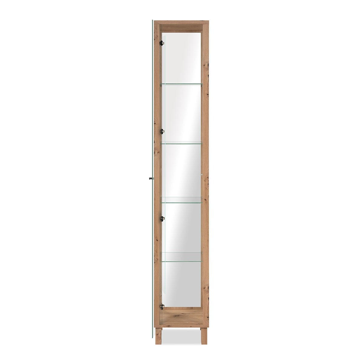 VITRINE 1 Tür und 4 Glasböden - Albi - 33/33/189 cm - Eiche Artisan, Holzwerkstoff (33/189/33cm) - Calicosy