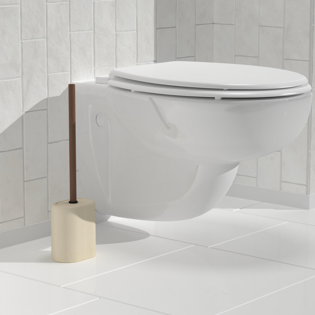 WC-BÜRSTE Argileo 12/7,6/39 cm - Beige, Kunststoff (7.6/39/12cm) - 5five Simply Smart