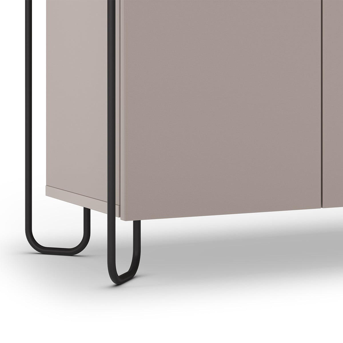 SIDEBOARD 2 Türen mit Metallfüßen B80 cm - DILLY - Braun, Holzwerkstoff (40/80/25.2cm) - Calicosy