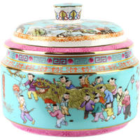 DECKELDOSE Chinese Children blau - Blau, Keramik (17/15/17cm) - FURNARO