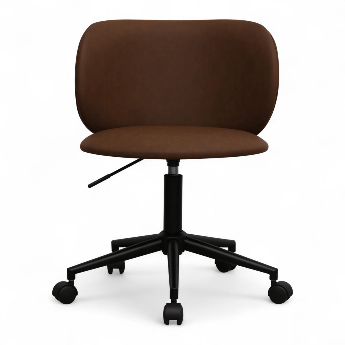 DREHSTUHL höhenverstellbar in Kunstleder Dunkelbraun - Schwarz/Braun, Textil/Metall (57/71/56cm) - Furnhouse