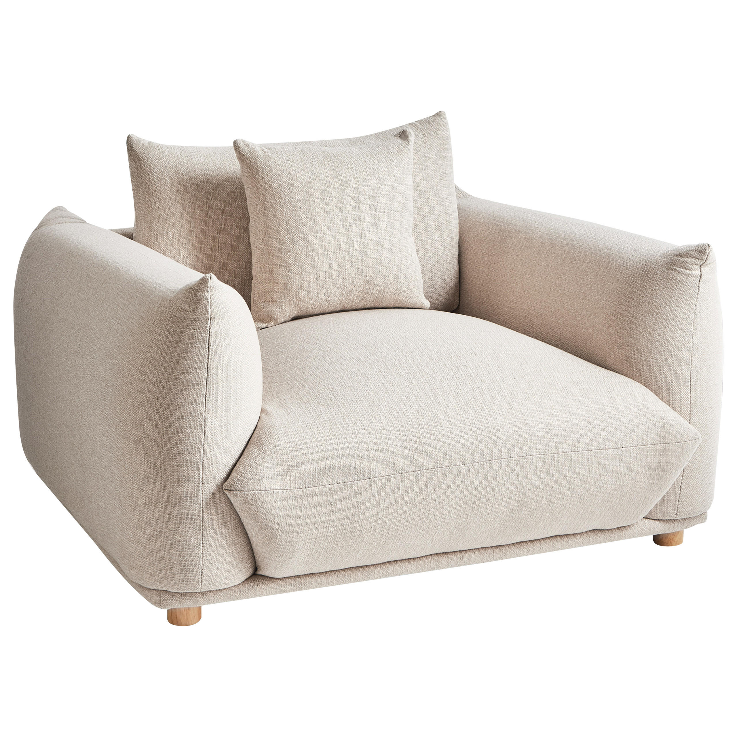 SESSEL Stoff Hellbeige Luvos - Beige, Textil (120/74/108cm) - Beliani
