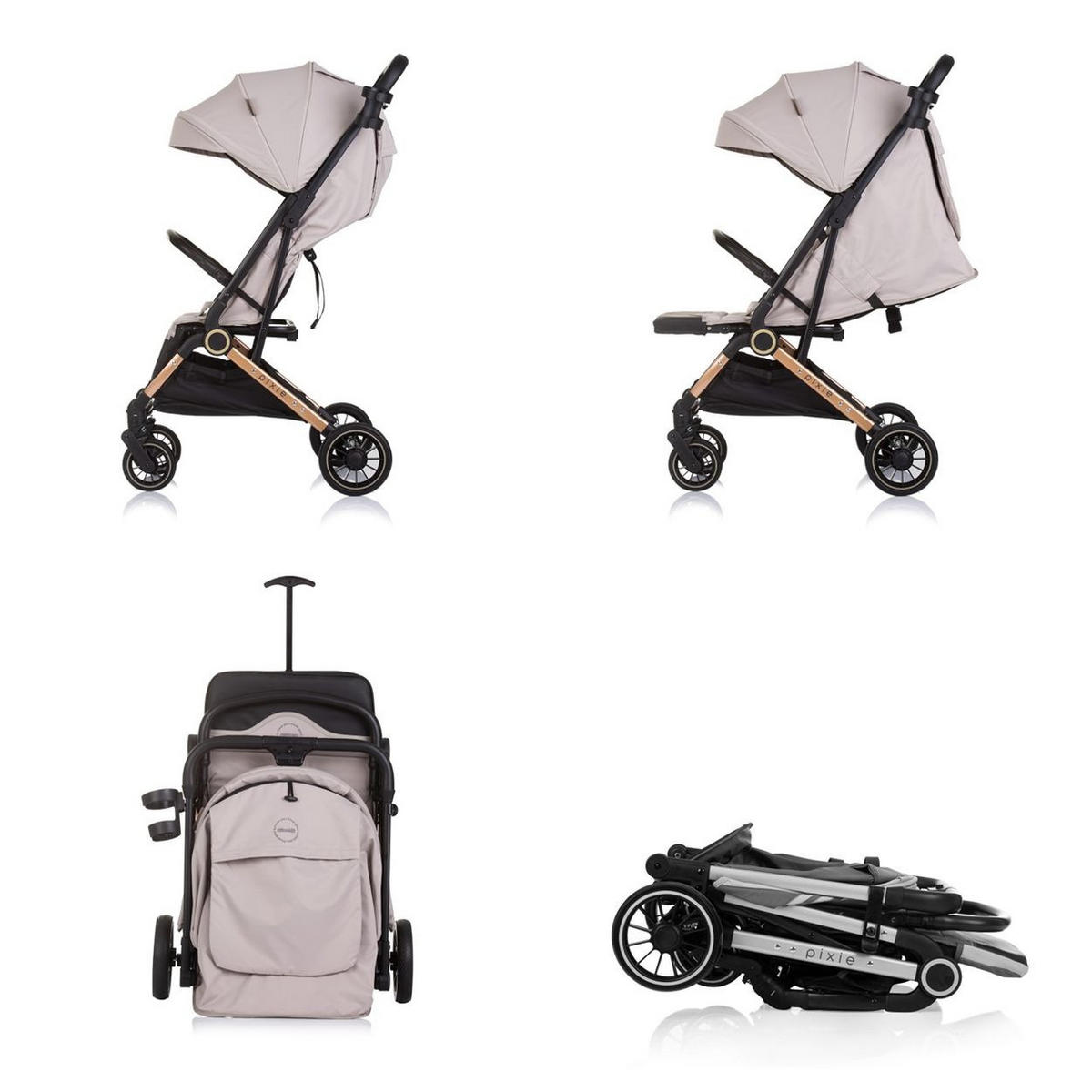 BUGGY Pixie hellbraun zusammenklappbar Getränkehalter Korb 22 kg - Braun, Metall (78/53/104cm) - Chipolino