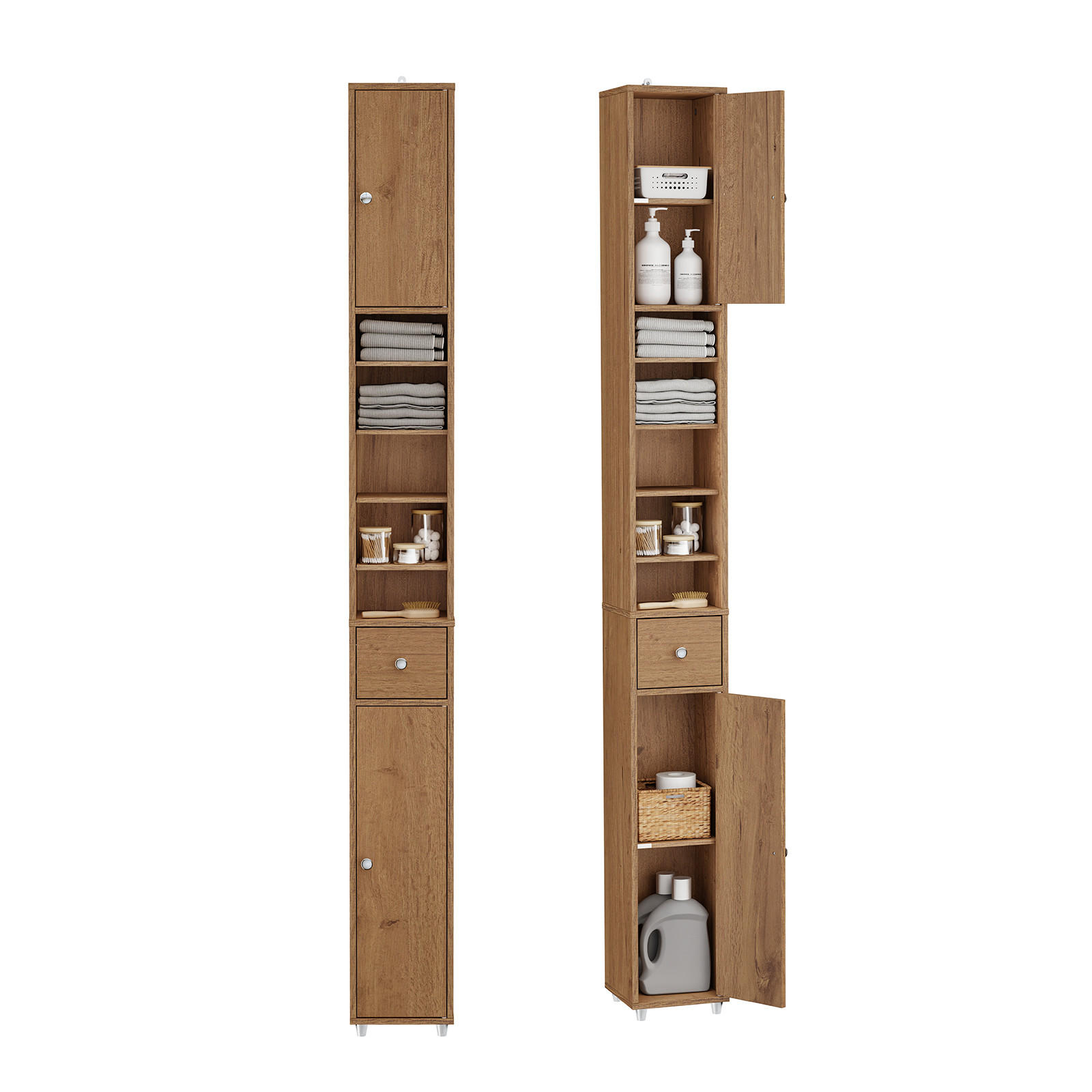 HOCHSCHRANK Vintage - Hellbraun, Holzwerkstoff (20/180/20cm) - SoBuy
