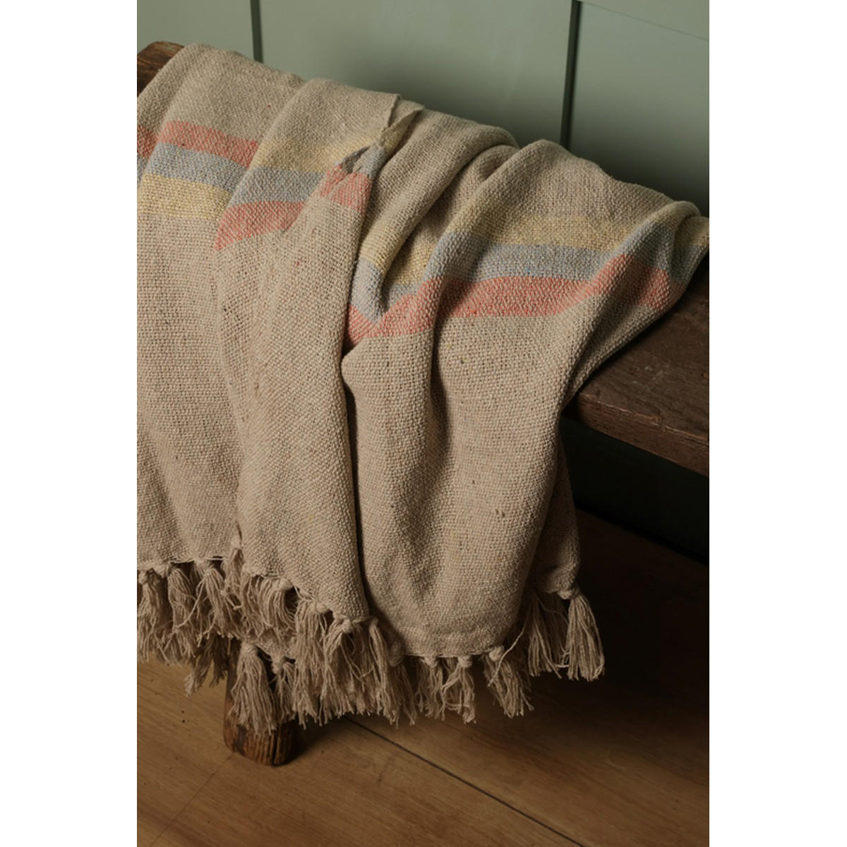 DECKE Unendlich 130x180 cm, 100% Baumwolle, Blau-Bernstein - Bernsteinfarben, Textil (130/180cm) - Au Maison