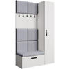 GARDEROBE Margaret I+IV 121/203/43 mit gepolsterten Paneelen - Schwarz/Weiß, Holzwerkstoff/Kunststoff (121/203/43cm) - Beautysofa