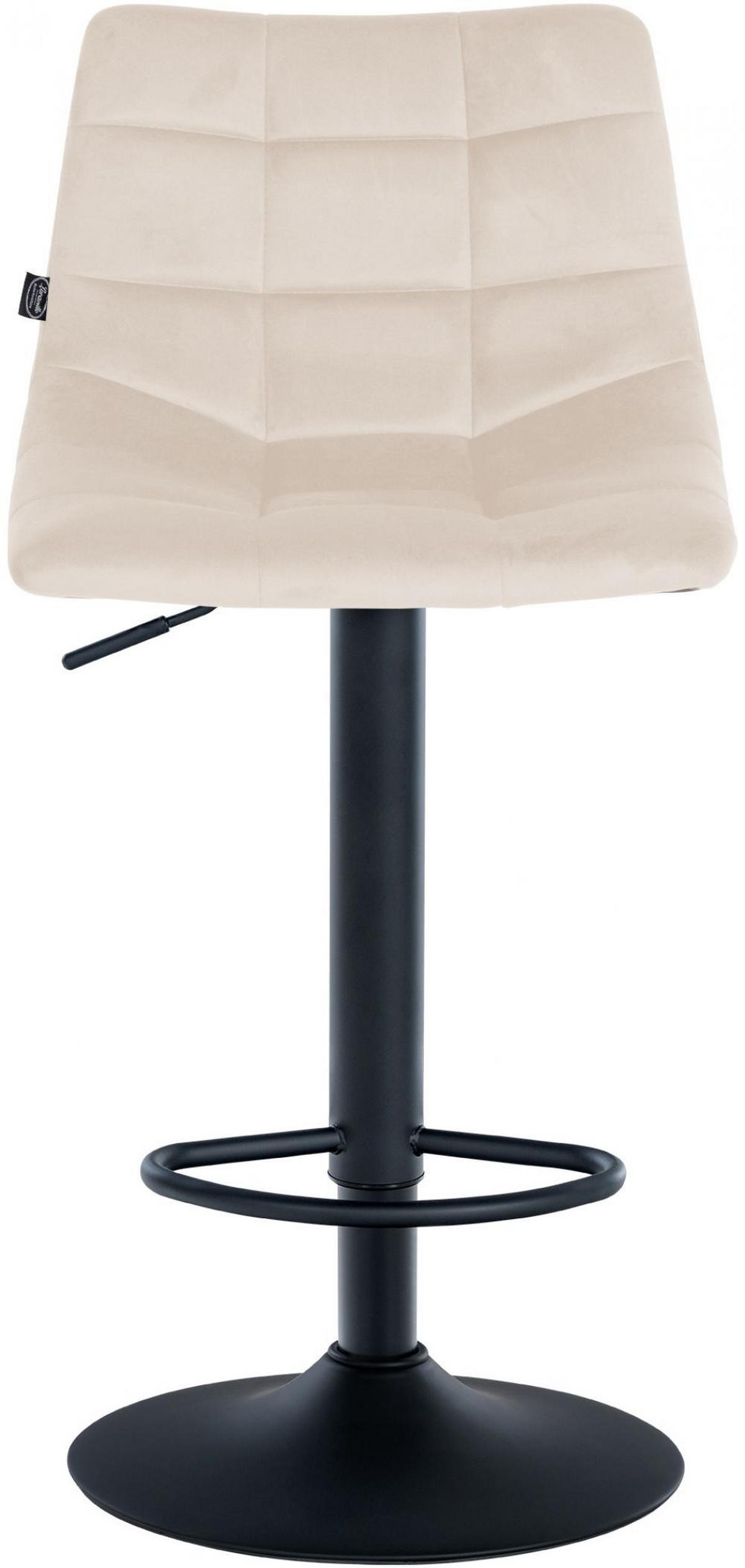 BARHOCKER 2er Set Samt creme - Creme/Schwarz, Textil/Metall (43/87/46.5cm) - CLP