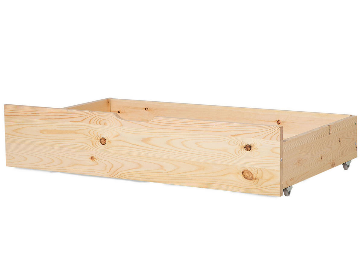 BETTSCHUBLADE 2er set Heller Holzfarbton Rumilly - Hellbraun, Holz - Beliani