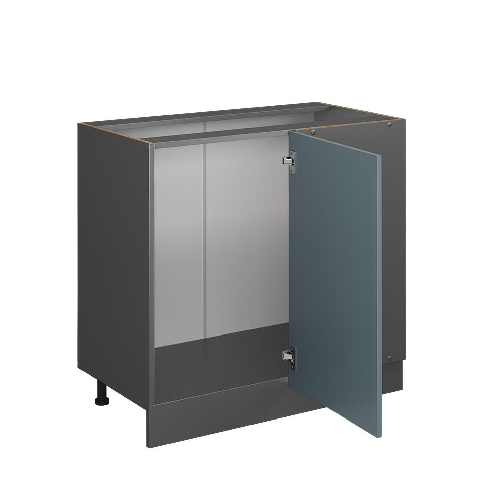 ECKUNTERSCHRANK R-Line Blau-Grau 86 cm ohne AP - Anthrazit/Blaugrau, Holzwerkstoff (86/81.6/46cm) - Vicco