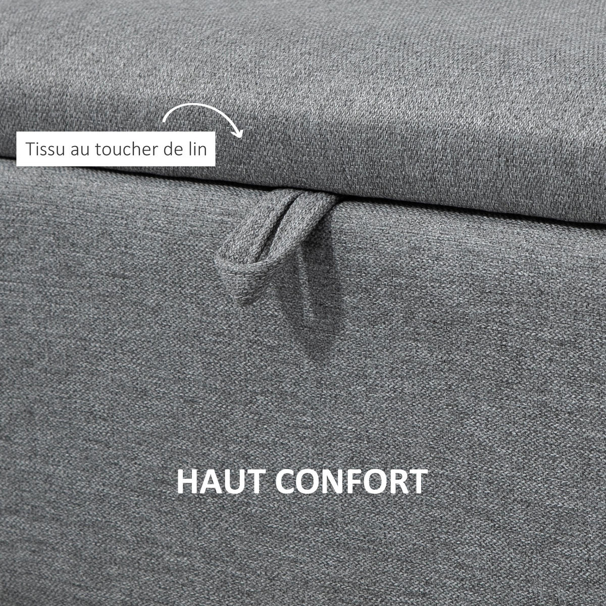 TRUHENBANK DE-16373 2-in-1 mit Stauraum und Samtbezug Grau - Grau, Textil (101/44.5/38.5cm) - ComfortXL