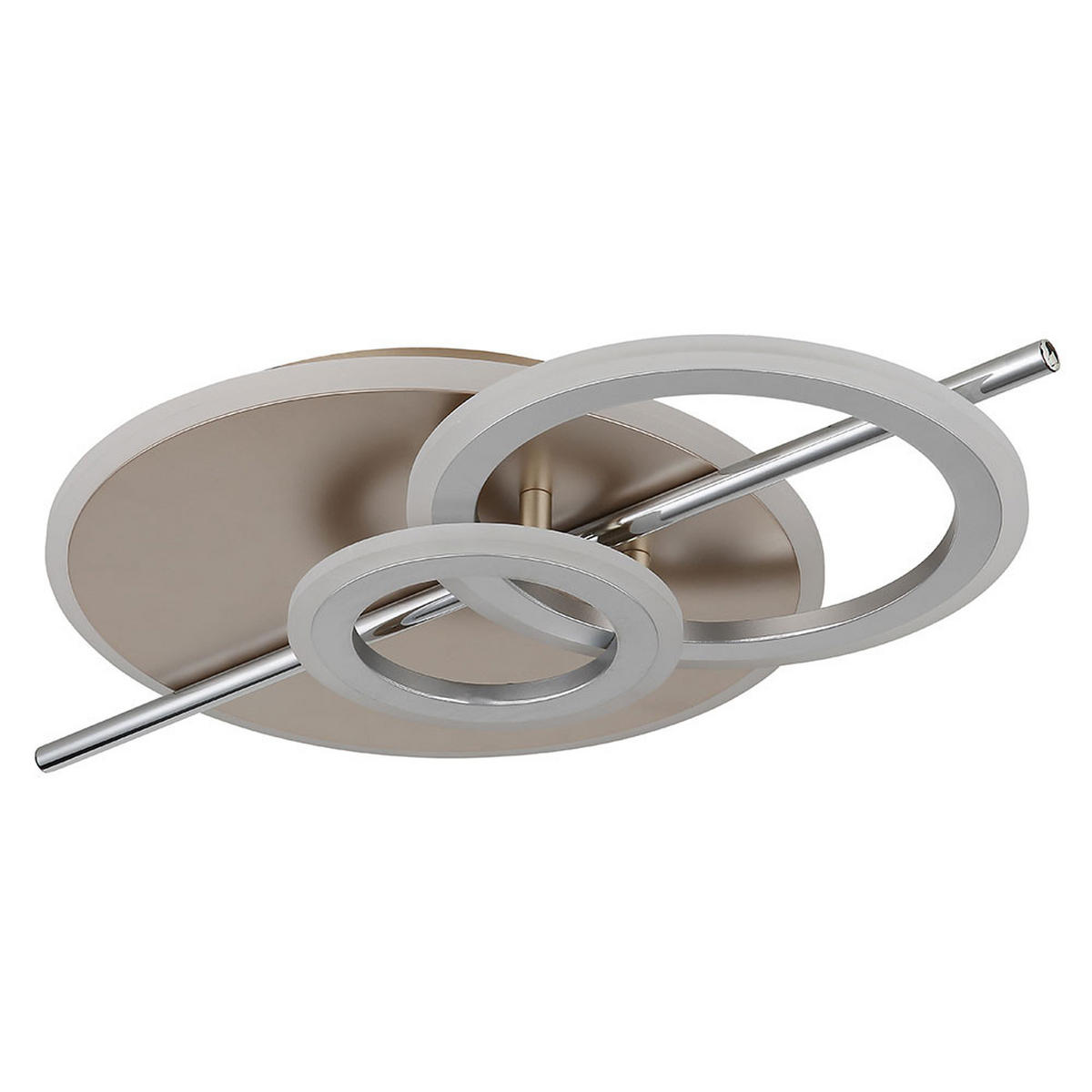 LED DECKENLEUCHTE NORRIS Champagner verchromt - Champagner, Metall (55/32/8.5cm) - Globo Lighting