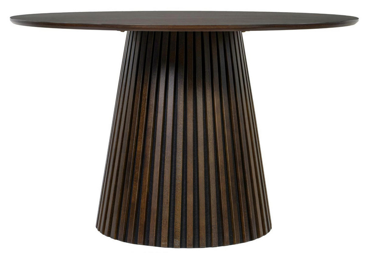 MÖBELSET Diningtisch Barletta, 4er Set Diningsessel Ginosa blau - Blau/Dunkelbraun, Holz/Textil (120/76/120cm) - bene living