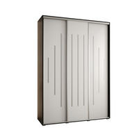 SCHWEBETÜRENSCHRANK 235,2/180/45 3-türig - Silberfarben/Schwarz, Holz/Metall (180/235/45cm) - Abiks Möbel