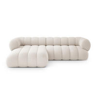 ECKSOFA Koge aus Chenille-Stoff leichtes beige 5 Sitzplätze - Creme, Textil (165/270cm) - Cosmopolitan Design