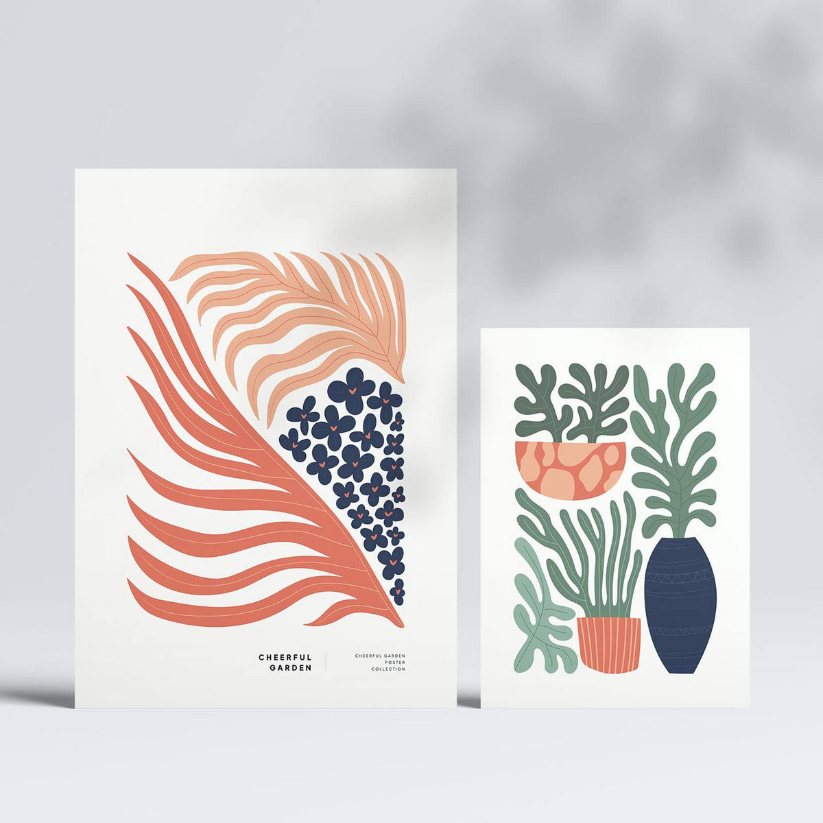 POSTER Set Mit 6 Minimalistischen Fröhlicher Garten A3 & A4 Rahmenlos - Klar, Papier (29/3cm) - Nacnic