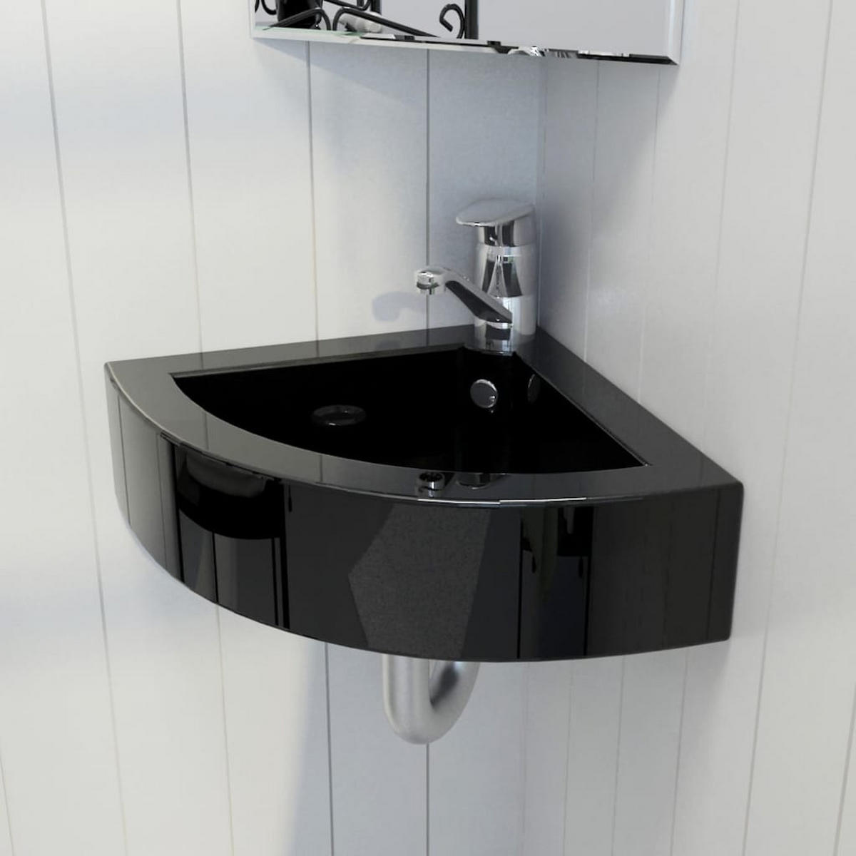 WASCHBECKEN Kress 45/32/12.5 cm - Schwarz, Keramik (45/12.5/32cm) - Nettlife