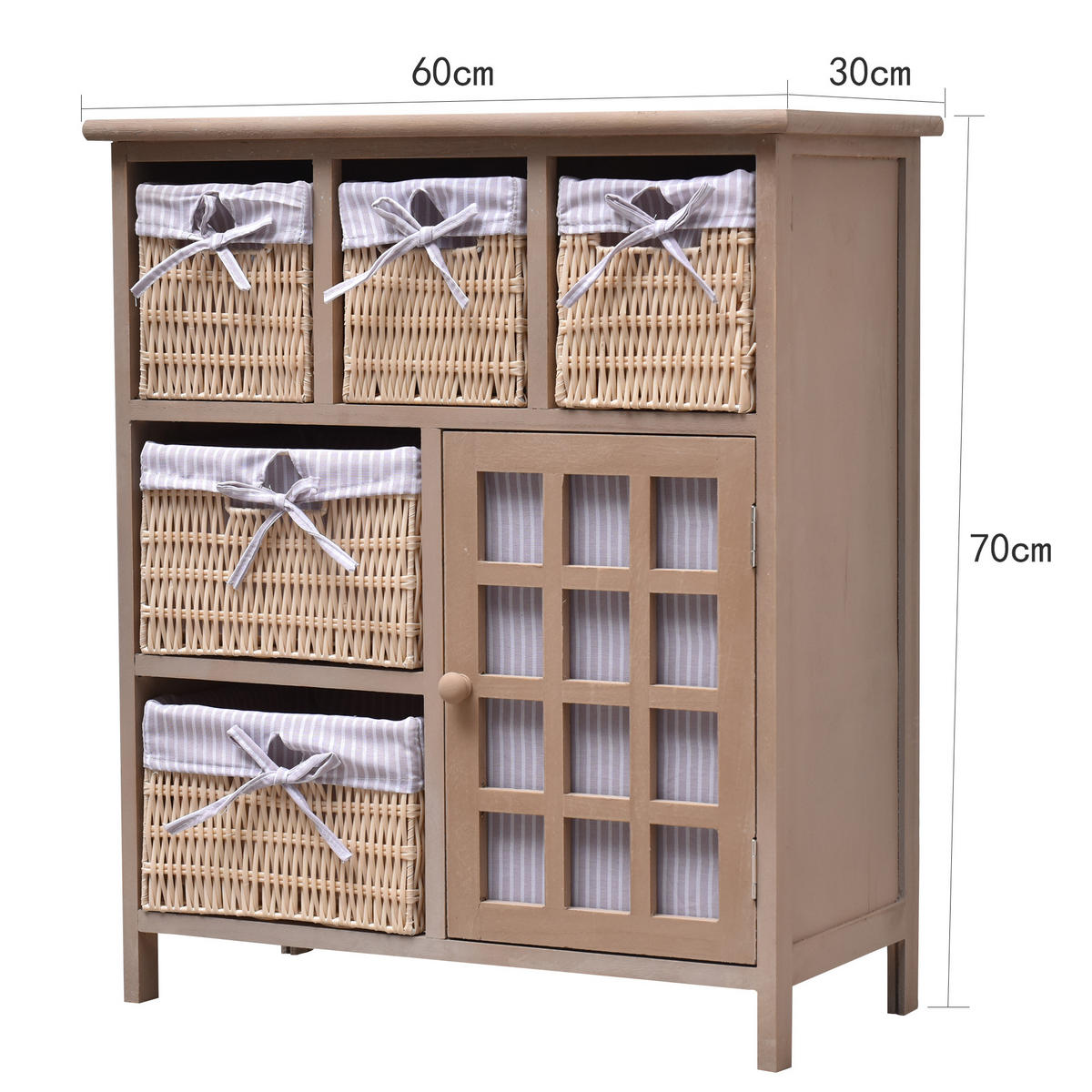 KOMMODE Beige 30/60/70 cm - Beige, Holz (30/70/60cm) - Mobili Rebecca