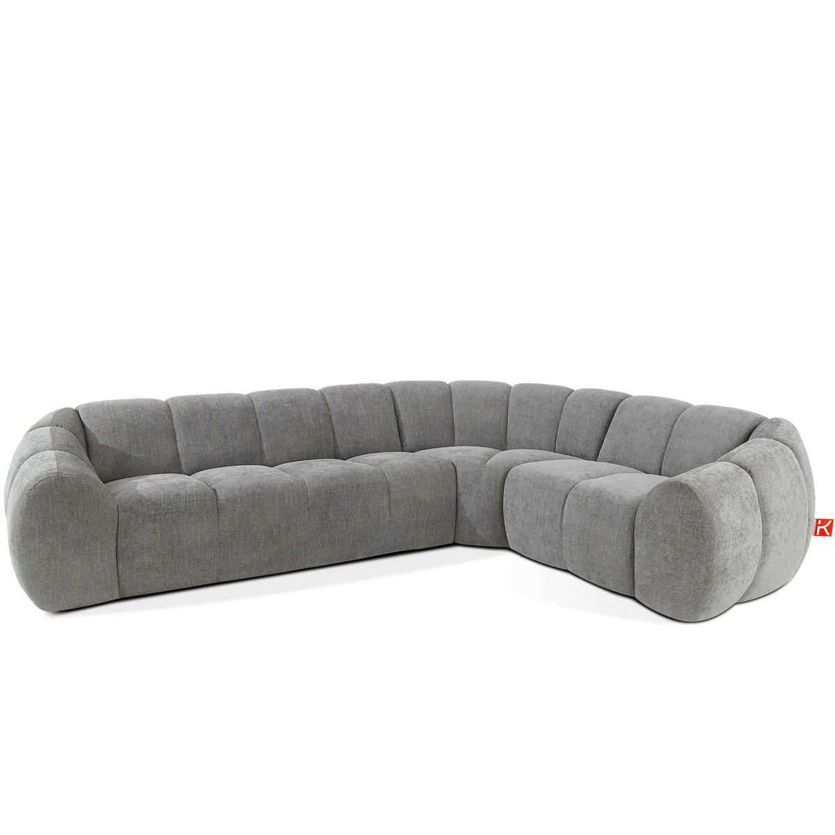 ECKSOFA RECHTS FLAVA, hell Aschgrau - Hellgrau, Holz/Holzwerkstoff (310/230cm) - KONSIMO®