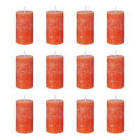 STUMPENKERZE (12er Set) Rustic - Orange, Paraffin (13cm) - Butlers