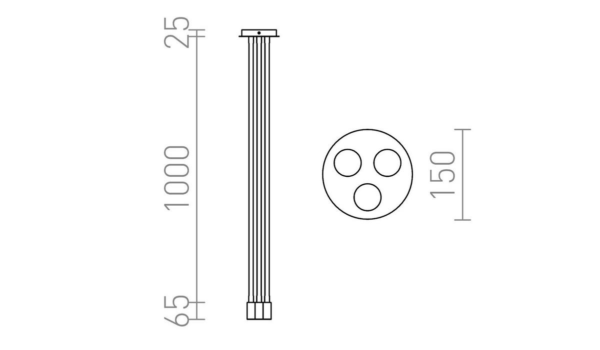 PENDELLEUCHTE LOYD E27 III Schwarz 45 W - Schwarz, Metall (13/13/109cm) - Rendl