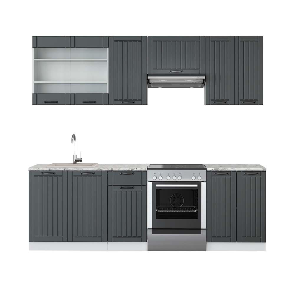 Vicco Küchenzeile Anthrazit, Weiß 240x81.6x60 cm