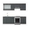 KÜCHENZEILE Fame-Line Anthrazit Landhaus/Weiß 240 cm, AP Marmor - Dunkelgrau/Weiß, Holzwerkstoff (240/81.6/60cm) - Vicco