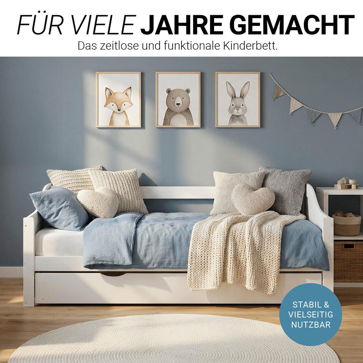 AUSZIEHBETT mit Matratze 90/200 cm Weiß - Weiß, Holz (90/200cm) - Homestyle4u