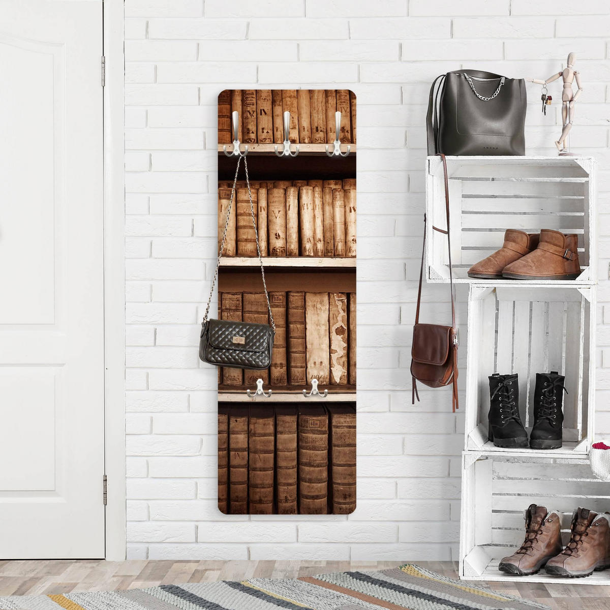 WANDGARDEROBE - Altes Archiv Braun 34/105 cm - Braun, Holzwerkstoff (34/105/1.6cm) - Bilderwelten