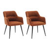 STUHL mit Armlehnen 2er-Set - Stoff & schwarzes Metall - Terracotta - HEKA - Braun, Textil (61/78/59.5cm) - Vente-Unique