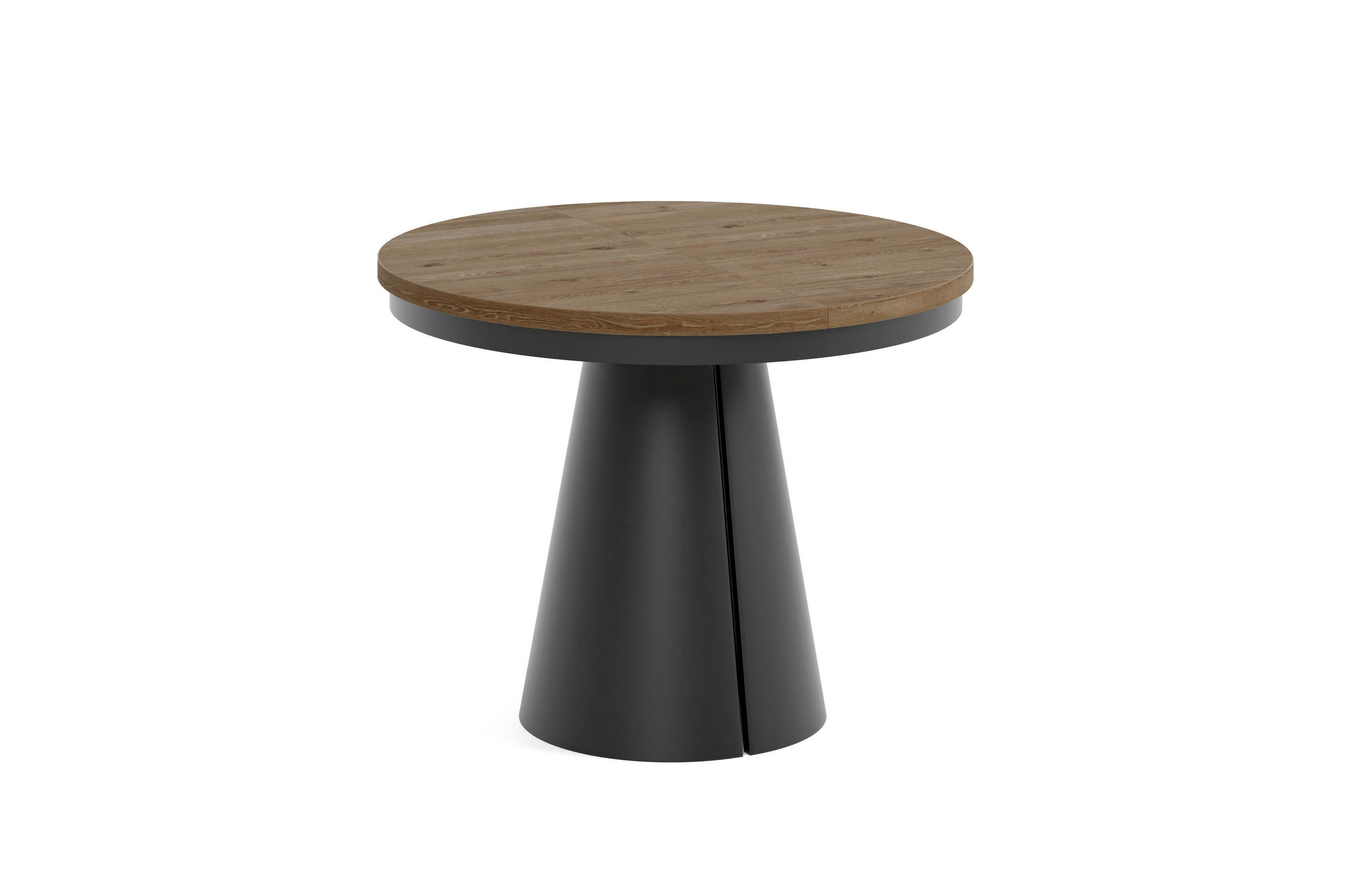ESSTISCH CALMA Bis - Wildeiche/Schwarz, Holzwerkstoff/Metall (100/100/76cm) - Meblini