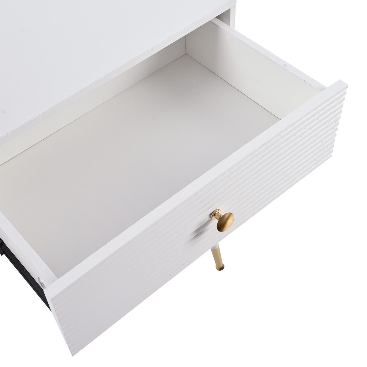 SCHMINKTISCH in Weiß Frisiertisch-Set mit LED Spiegel verstellbarem Seitenschrank ausziehbar , B100/T40/H78cm - Goldfarben/Weiß, Holzwerkstoff/Metall (100/78/40cm) - STILVORA