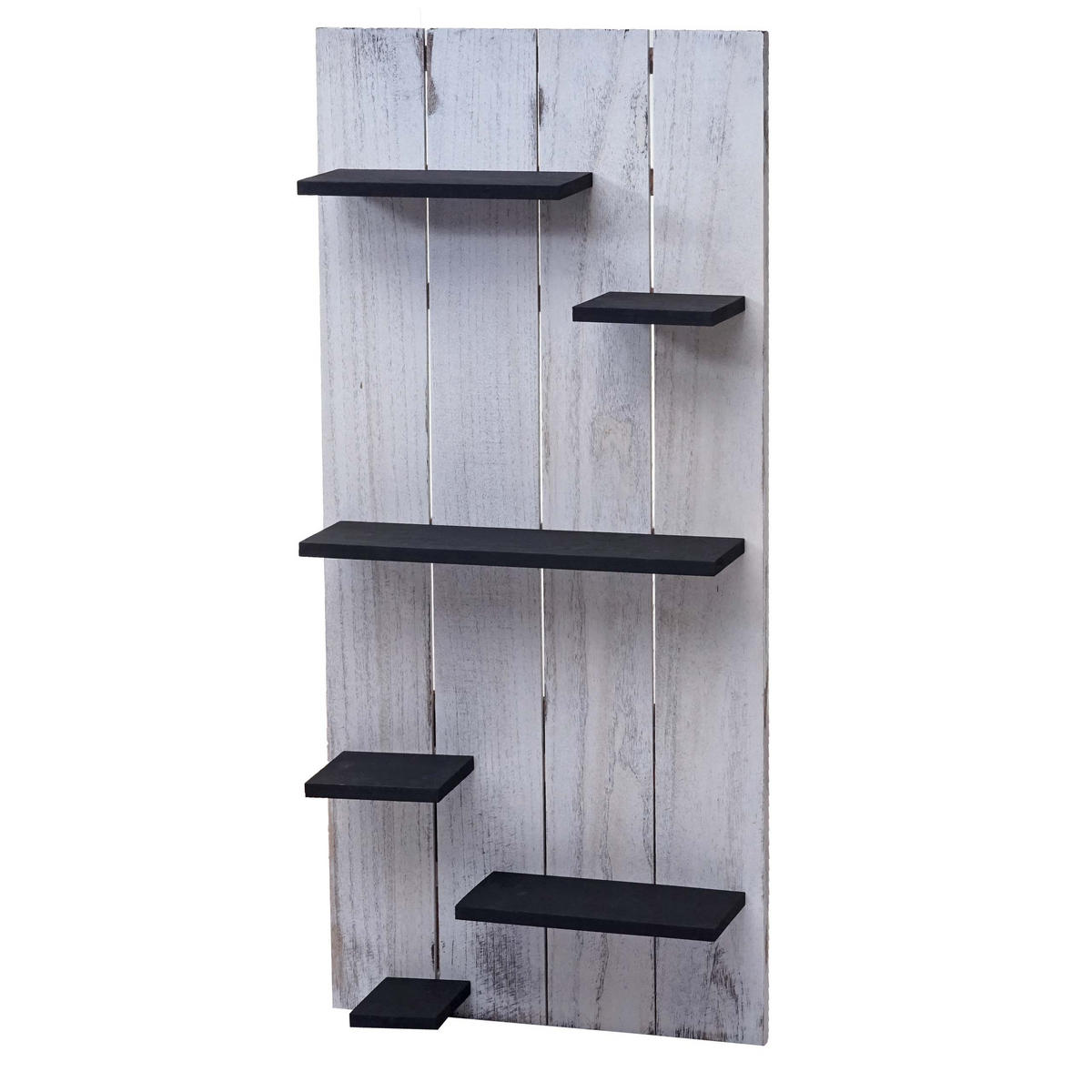WANDREGAL Reinweiß, Schwarz - Schwarz/Weiß, Holz (50/110/14cm) - MCW