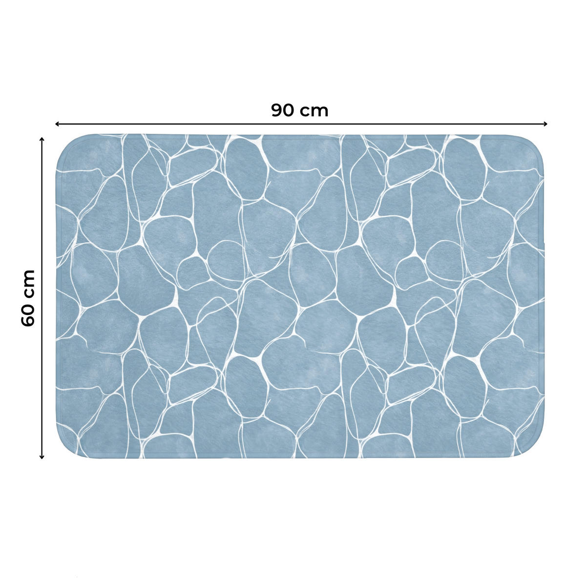 WC PŘEDLOŽKA Organic - vzor - modrá 90x60 cm - světle modrá, textil/plast (90/1cm) - OnlyWow