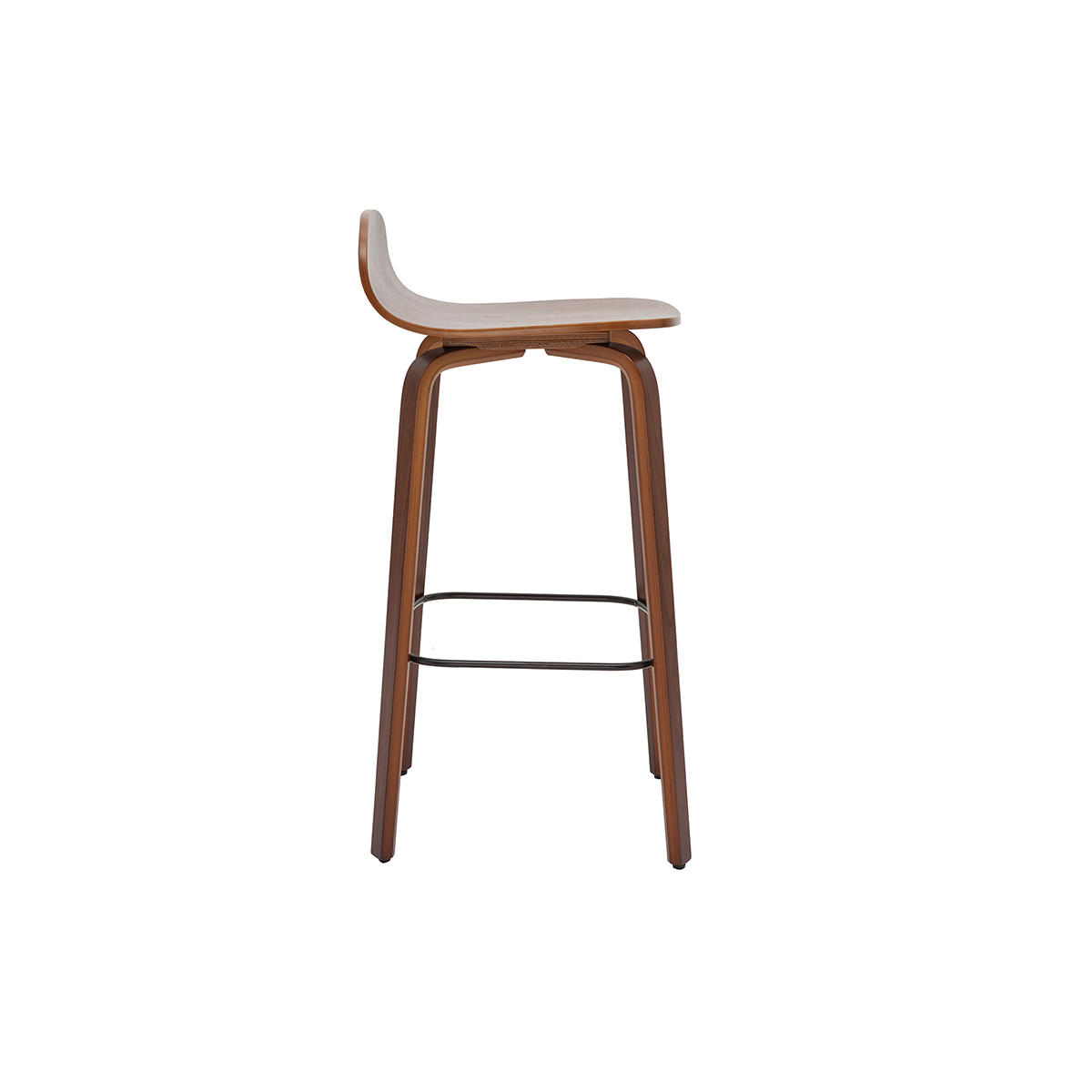 BARHOCKER Walnuss H68 cm 2er-Set OBRA - Braun, Holz (44/80.5/40cm) - Miliboo