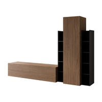 WOHNWAND Modu - Schwarz/Braun, Holzwerkstoff (230/150/40cm) - MIRJAN24